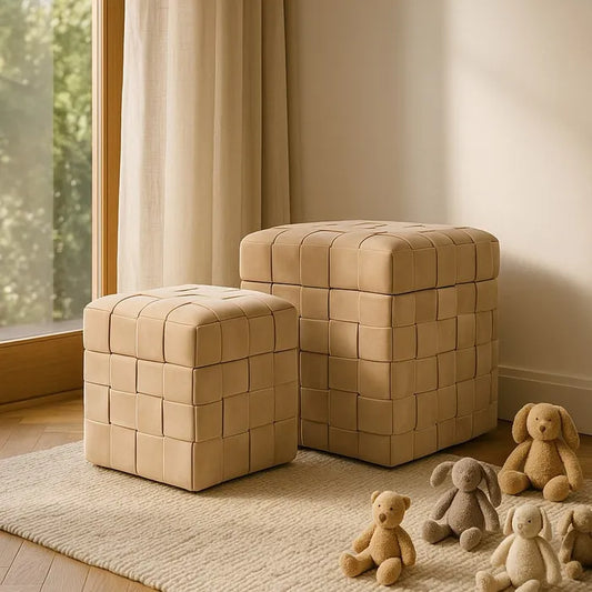 Pouff intreccio beige