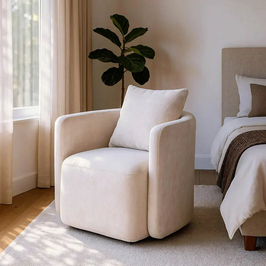 Poltrona girevole beige