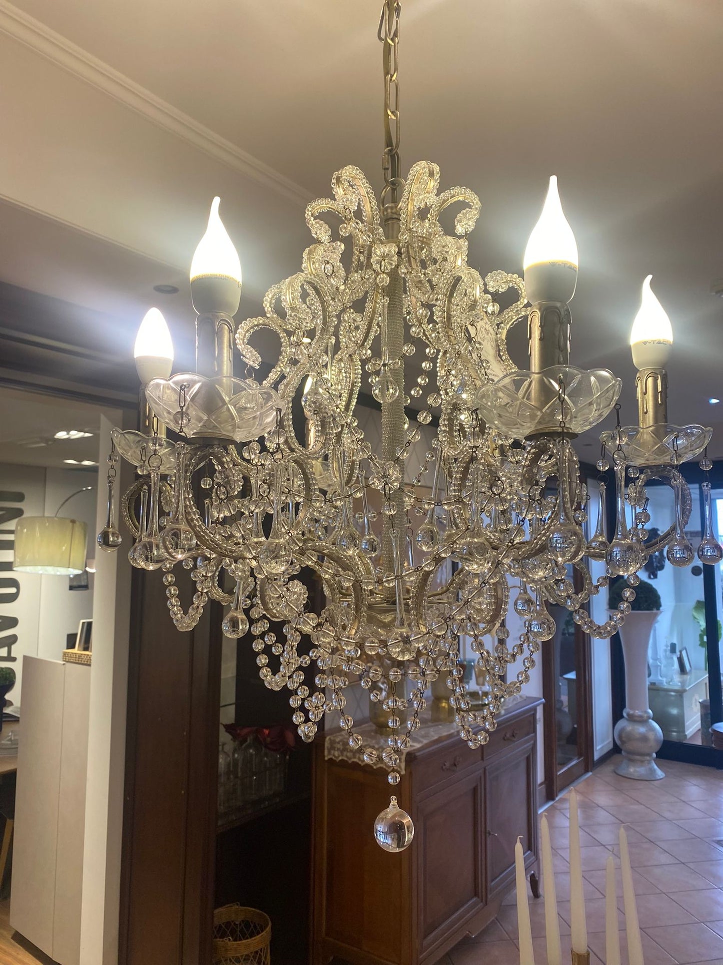 Lampadario in Cristallo sei luci