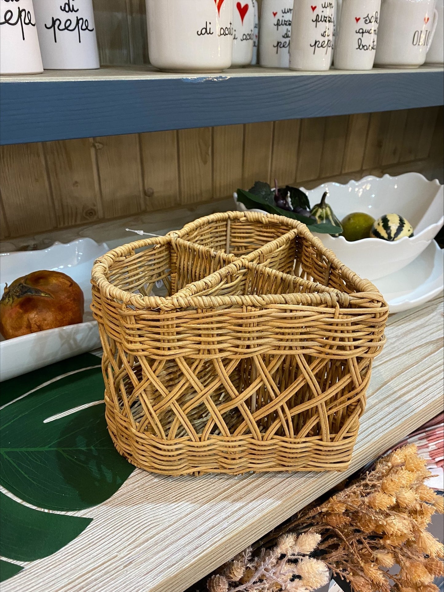 Cestino Cuore Rattan