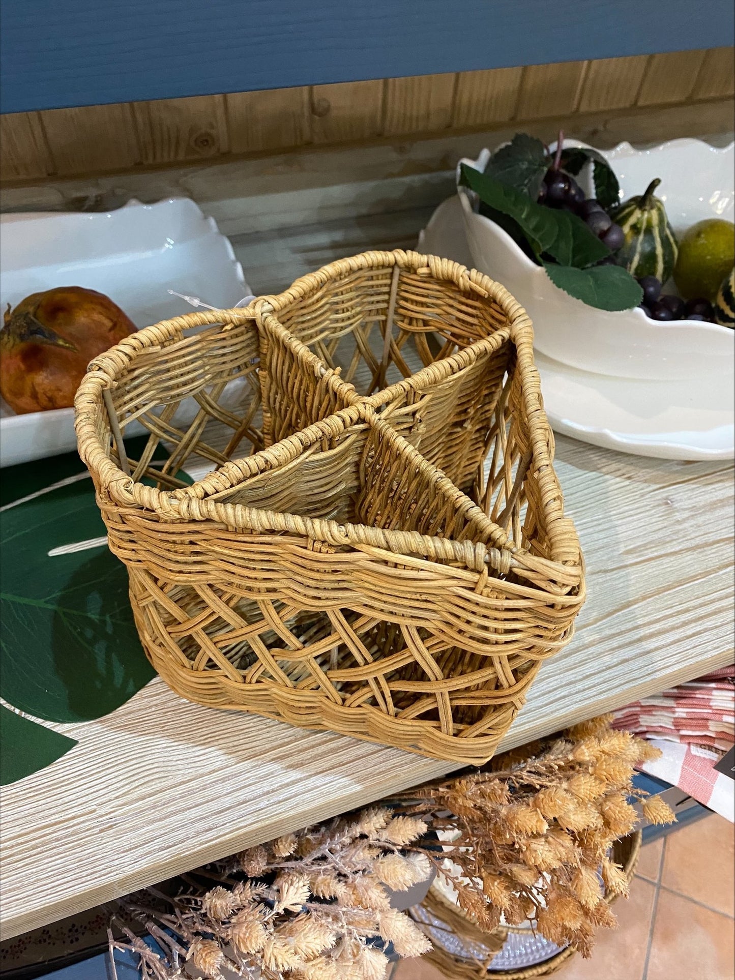 Cestino Cuore Rattan