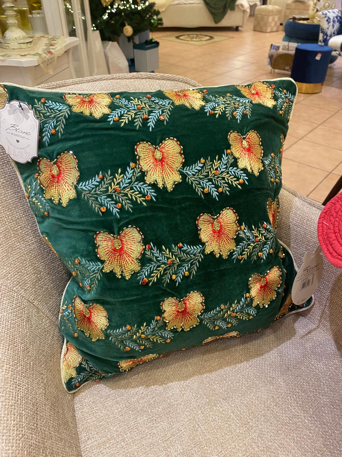 Cuscino ricamato Velluto