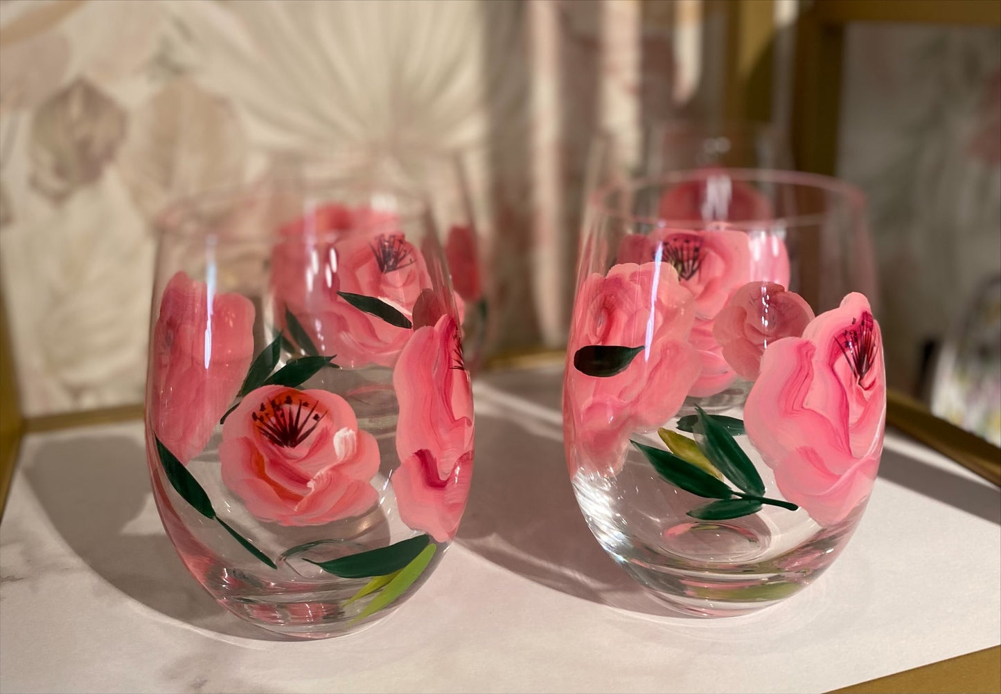 Set due pezzi bicchieri Dipinti