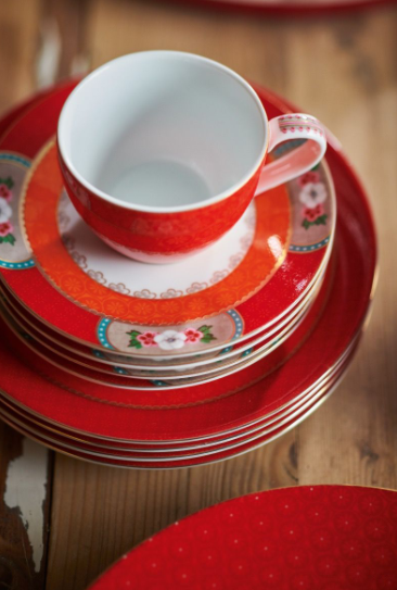Set 2 tazzine caffè blushing Birds Red