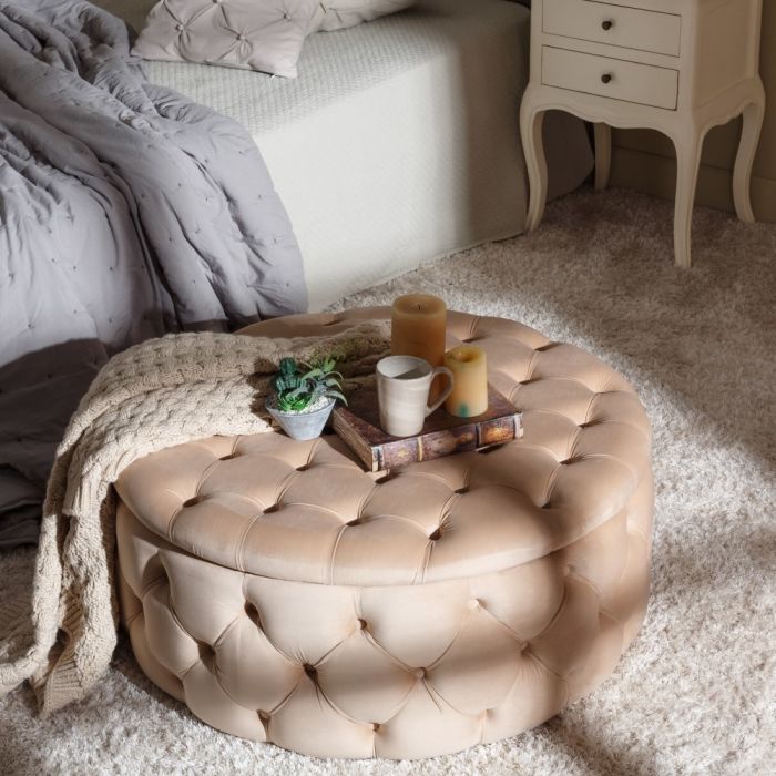Pouff Contenitore Beige
