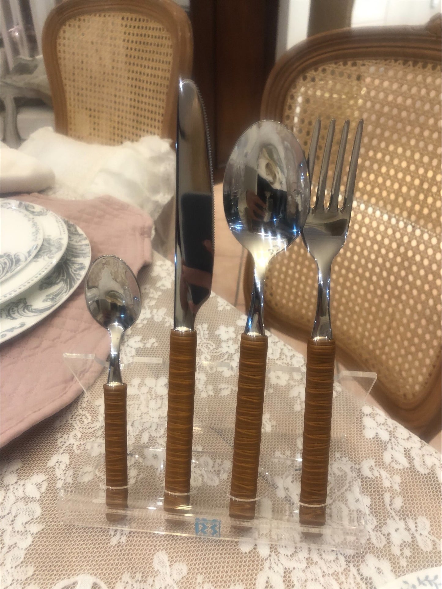 servizio posate Rattan