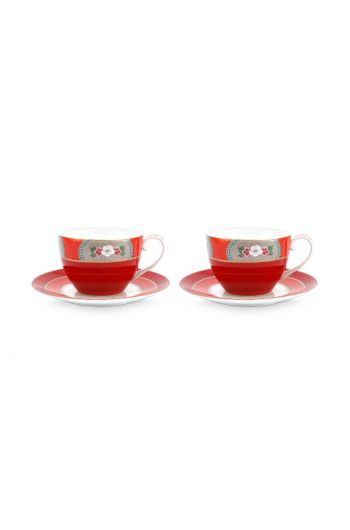 Set 2 tazze da thè Blushing Birds Red