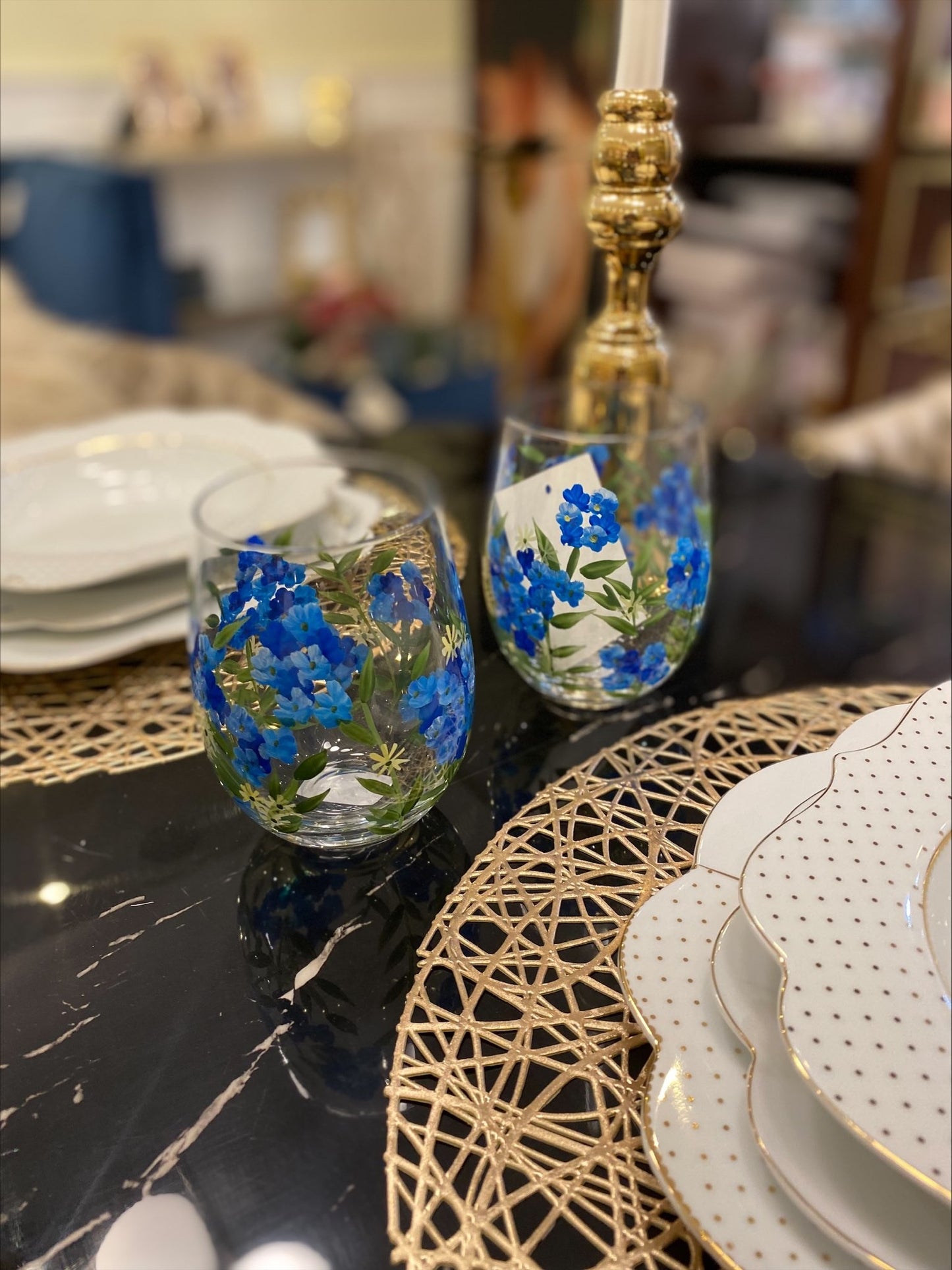 set due bicchieri dipinti