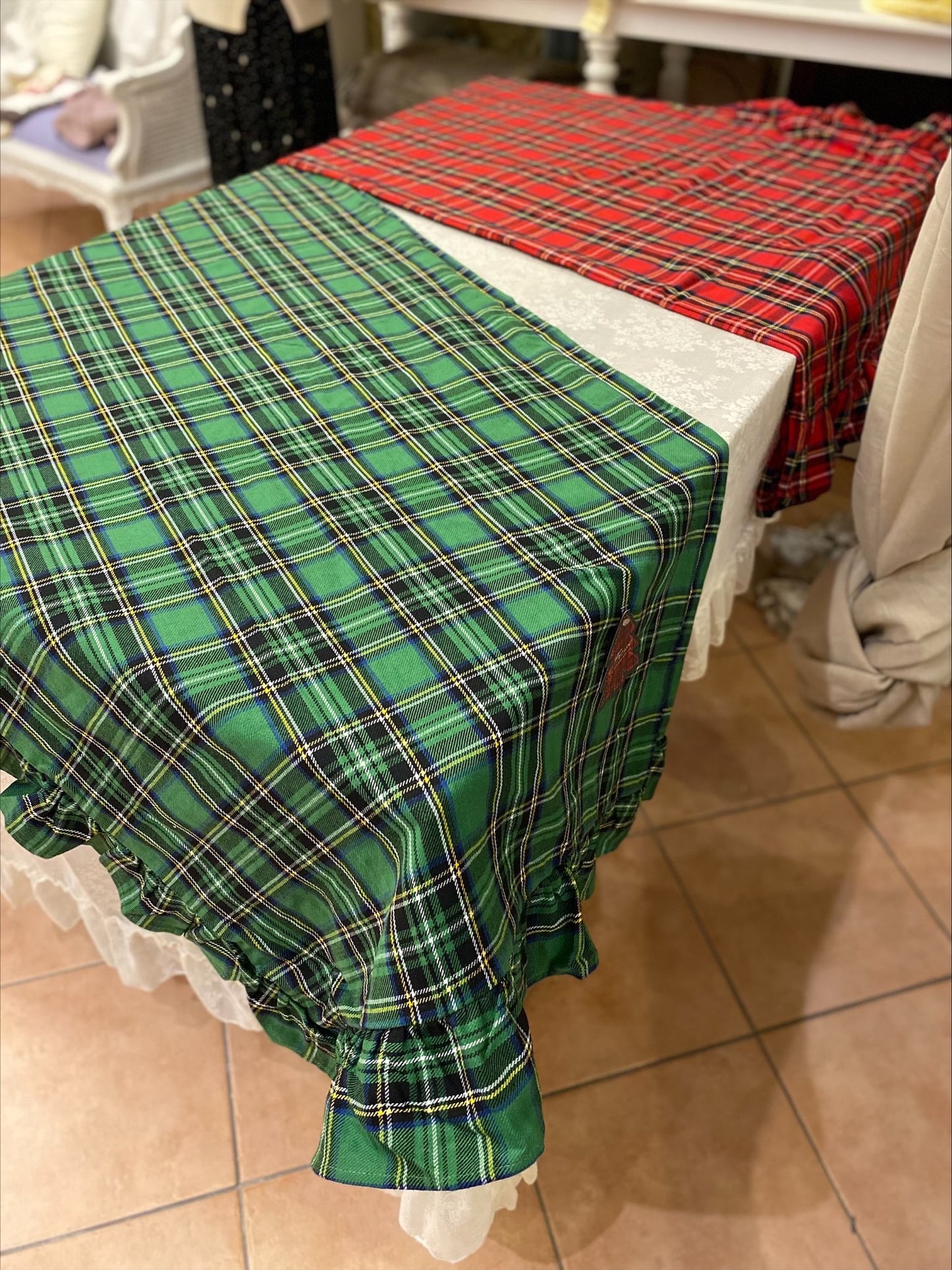 Tovaglia con Gala Scozzese Verde