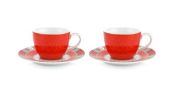 Set 2 tazzine caffè blushing Birds Red