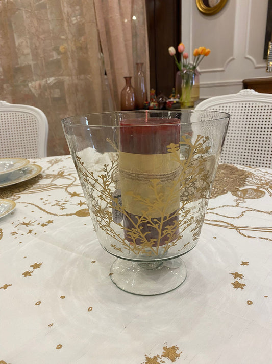 Portacandela vetro oro
