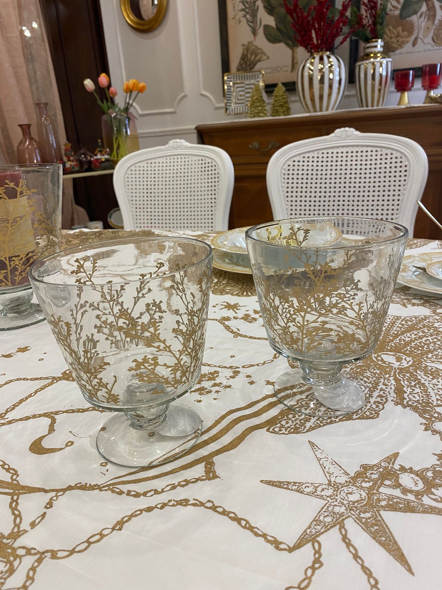 Portacandela Da Tavoro Grande In Oro - Elegante E Moderno - Foto 9