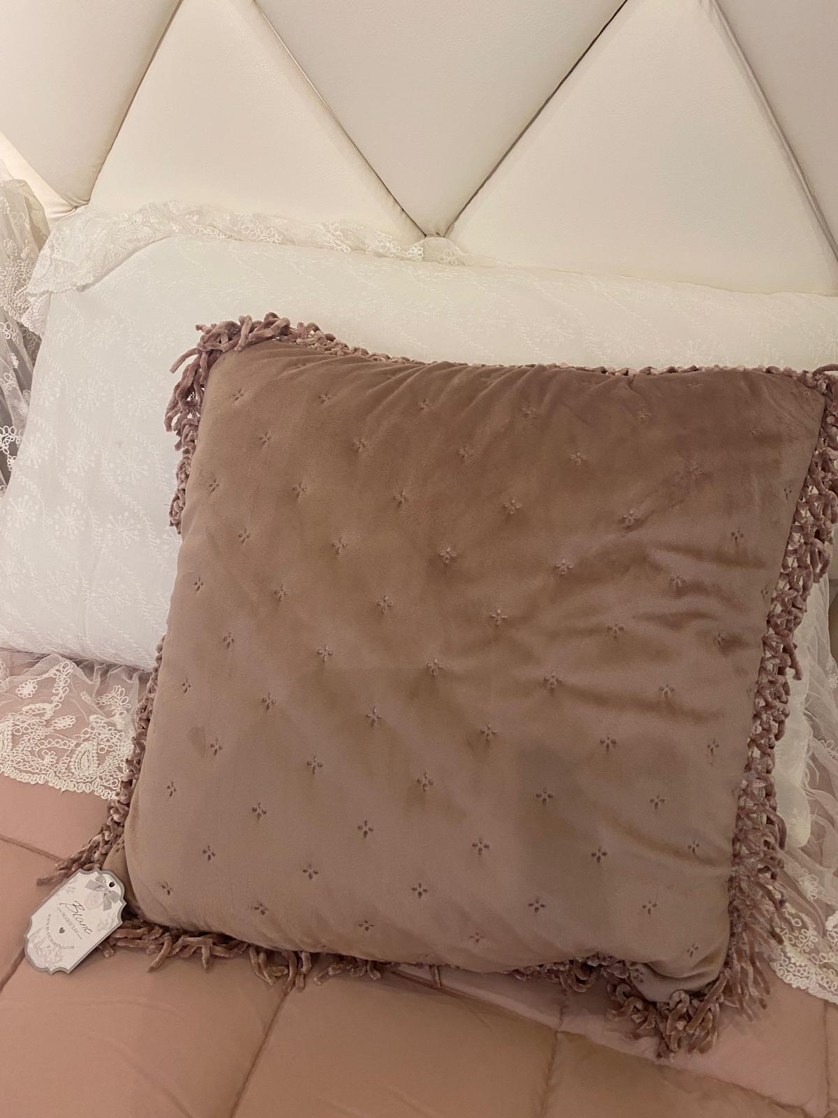 Cuscino velluto Frange