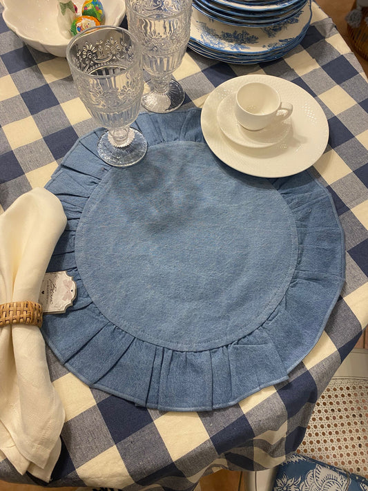 Tovaglietta Denim tonda con gale