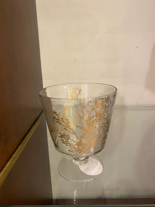 Portacandela vetro oro