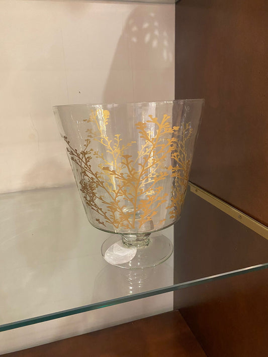 Portacandela vetro oro