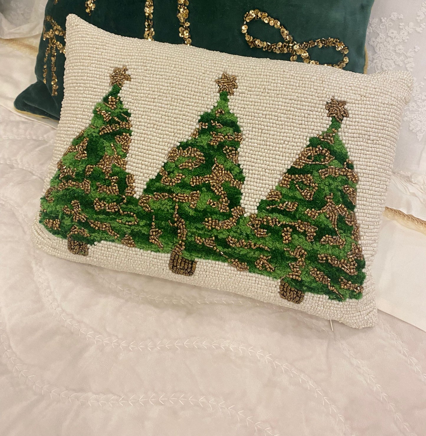 Cuscino Natale con perline