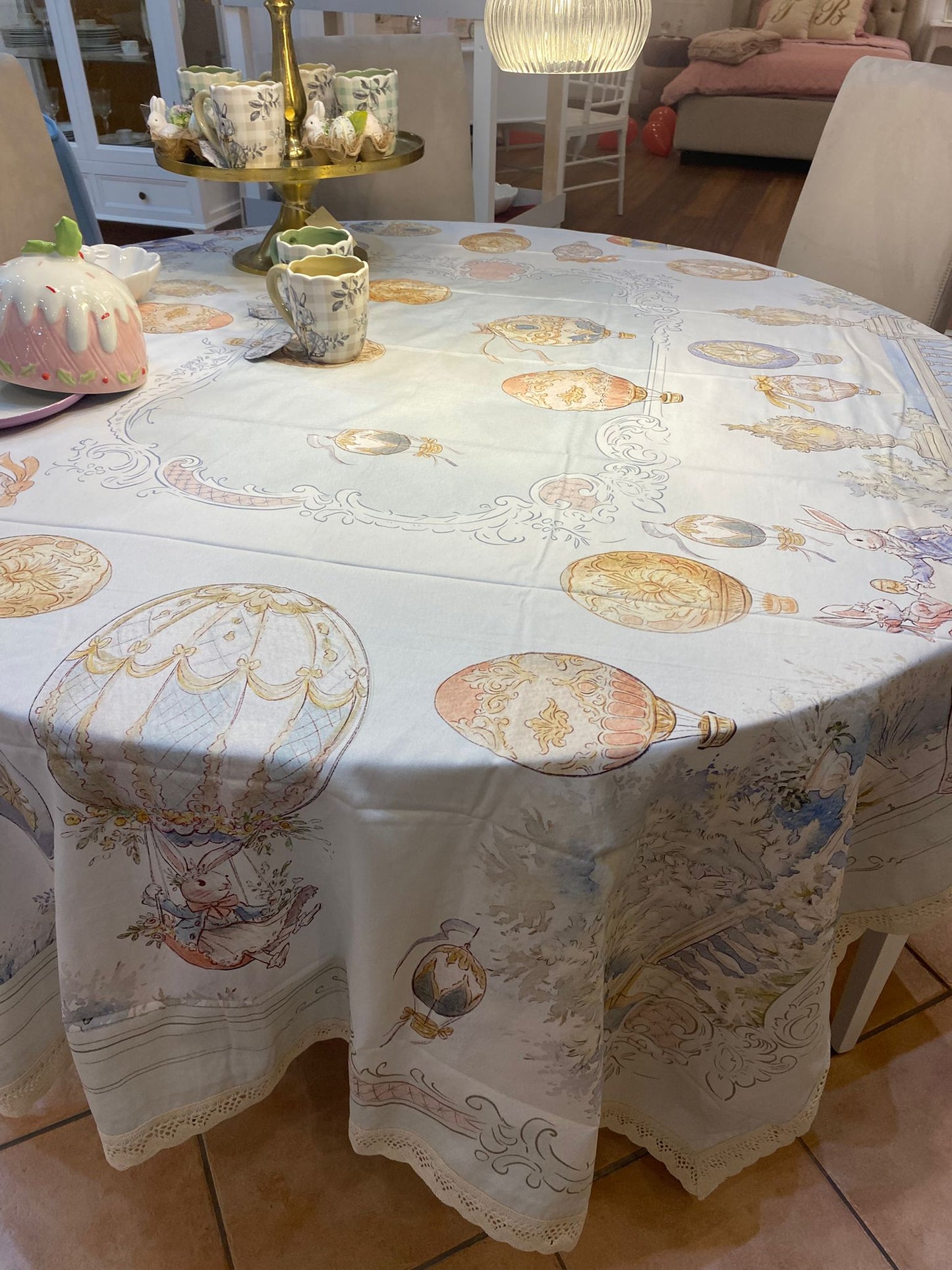 Tovaglia Pasqua con pizzo